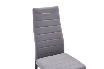 Conjunto de 6 cadeiras revestidas a tecido cinzento