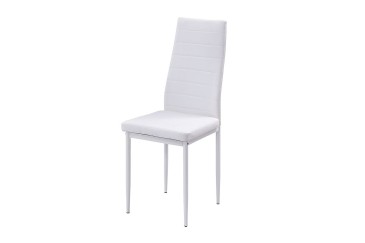 PACOTE de 1 mesa de centro de vidro branco + 4 cadeiras de cor branca