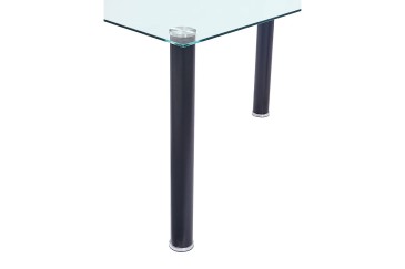 PACOTE de 1 mesa de centro em vidro transparente + 4 cadeiras em cinzento