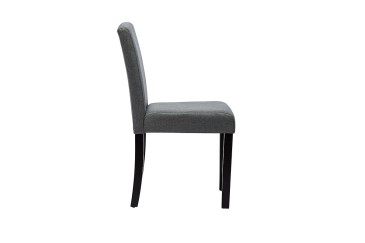 Conjunto de 2 cadeiras estofadas em tecido cinzento elegante