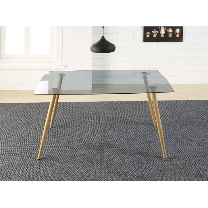 Mesa de comedor Ceira + 4 sillas Brila gris Pack